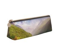FHEBNDS Mountain Valley - Trousse de maquillage arc-en-ciel pour femmes et hommes - Grande trousse à crayons esthétique, pochette à crayons, porte-monnaie, trousse de maquillage en cuir avec fermeture