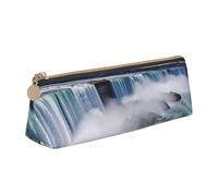 FHEBNDS Niagara Falls - Grande trousse de maquillage en cuir avec fermeture éclair pour homme et femme - Trousse à crayons esthétique - Trousse de maquillage en cuir avec fermeture éclair - Organiseur