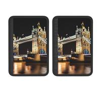 FHEBNDS Night London Tower Bridge Lot de 2 housses universelles douces et confortables pour ceinture de sécurité de voiture
