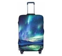FHEBNDS Northern Lights Housse de bagage lavable approuvée par la TSA en élasthanne élastique anti-rayures pour bagages de voyage de 45,7 à 81,3 cm, Noir , S