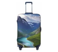 FHEBNDS Norwegian Fjords Housse de bagage lavable approuvée par la TSA en élasthanne élastique Protection anti-rayures pour bagages de voyage Convient aux bagages de 45,7 à 81,3 cm, Noir , L