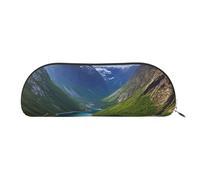 FHEBNDS Norwegian Fjords Trousse de maquillage pour homme et femme Grande trousse à crayons esthétique, pochette à crayons, porte-monnaie, trousse de maquillage en cuir avec fermeture éclair