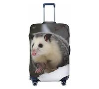 FHEBNDS Opossum In Snow Housse de bagage lavable approuvée par la TSA en élasthanne élastique Protection anti-rayures pour bagages de voyage Convient aux bagages de 45,7 à 81,3 cm, Noir , XL