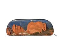 FHEBNDS Pikes Peak Colorado Trousse de maquillage pour homme et femme - Grande trousse à crayons esthétique, pochette à crayons, porte-monnaie, trousse de maquillage en cuir avec fermeture éclair