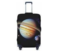 FHEBNDS Planet Jupiter Housse de bagage lavable approuvée par la TSA en élasthanne élastique anti-rayures pour bagages de voyage de 45,7 à 81,3 cm, Noir , S
