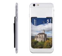 FHEBNDS Portefeuille à coller sur les monuments historiques de l'Arménie - Porte-cartes de téléphone portable en cuir pour homme et femme - Poche adhésive pour téléphone portable à l'arrière du