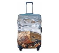 FHEBNDS Sea and Shells Housse de bagage lavable approuvée par la TSA élastique en élasthanne Protection anti-rayures pour bagages de voyage Convient aux bagages de 45,7 à 81,3 cm, Noir , XL