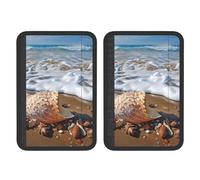 FHEBNDS Sea and Shells Lot de 2 housses universelles douces et confortables pour ceinture de sécurité de voiture, sac à dos, épaule, coussin de protection pour harnais pour accessoires d'intérieur de