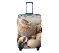 FHEBNDS Seashells by the Seashore Housse de bagage lavable approuvée par la TSA en élasthanne élastique Protection anti-rayures pour bagages de voyage Convient aux bagages de 45,7 à 81,3 cm, Noir , XL