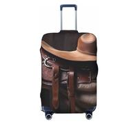 FHEBNDS Selle de cheval avec un chapeau de cowboy - Housse de bagage sauvage lavable - Approuvé par la TSA - Élastique - Protection de valise en élasthanne - Anti-rayures - Convient aux bagages de