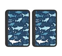 FHEBNDS Sharks Lot de 2 housses universelles douces et confortables pour ceinture de sécurité de voiture, sac à dos, épaule, coussin de protection pour harnais pour accessoires d'intérieur de voiture