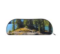 FHEBNDS Spirit Island in Lake - Grande trousse de maquillage en cuir avec fermeture éclair pour homme et femme - Trousse à crayons esthétique - Trousse de maquillage en cuir avec fermeture éclair