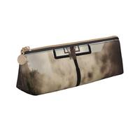 FHEBNDS Superbe trousse de maquillage sur le terrain de basket-ball pour femmes et hommes, grande trousse à crayons esthétique, pochette à crayons, porte-monnaie, trousse de maquillage en cuir avec