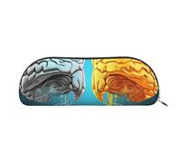 FHEBNDS Trousse de maquillage avec fonctions cérébrales gauche et droite pour homme et femme - Grande trousse à crayons esthétique, pochette à crayons, porte-monnaie, trousse de maquillage en cuir