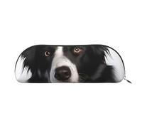 FHEBNDS Trousse de maquillage Border Collie pour homme et femme - Grande trousse à crayons esthétique - Pochette à monnaie en cuir avec fermeture éclair - Organiseur de bureau - Essentiels de voyage