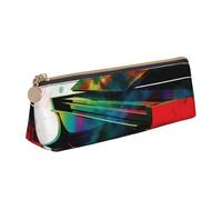 FHEBNDS Trousse de maquillage colorée avec clavier de piano pour homme et femme, grande trousse à crayons, pochette à monnaie, trousse de maquillage en cuir avec fermeture éclair, organiseur de bureau