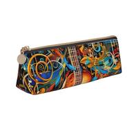 FHEBNDS Trousse de maquillage de série musicale pour homme et femme - Grande trousse à crayons esthétique - Pochette à monnaie en cuir avec fermeture éclair - Organiseur de bureau - Essentiels de