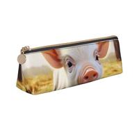 FHEBNDS Trousse de maquillage en cuir avec fermeture éclair - Motif animal de la ferme - Pour homme et femme - Grande trousse à crayons - Esthétique - Trousse de maquillage en cuir avec fermeture