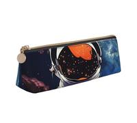FHEBNDS Trousse de maquillage en cuir avec fermeture éclair - Motif homme cool dans l'espace galaxie - Pour homme et femme - Grande trousse à crayons - Esthétique - Trousse de maquillage en cuir avec