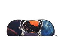 FHEBNDS Trousse de maquillage en cuir avec fermeture éclair - Motif homme cool dans l'espace galaxie - Pour homme et femme - Grande trousse à crayons - Esthétique - Trousse de maquillage en cuir avec