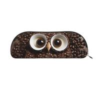 FHEBNDS Trousse de maquillage en cuir avec fermeture éclair pour homme et femme - Motif grains de café - Grande trousse à crayons - Trousse de maquillage en cuir avec fermeture éclair - Organiseur de