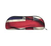 FHEBNDS Trousse de maquillage en cuir avec motif drapeau des États-Unis pour homme et femme, grande trousse à crayons, pochette à monnaie, trousse de maquillage en cuir avec fermeture éclair