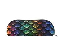 FHEBNDS Trousse de maquillage en cuir avec motif écailles de dragon pour homme et femme, grande trousse à crayons, pochette à monnaie, trousse de maquillage en cuir avec fermeture éclair, organiseur