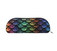 FHEBNDS Trousse de maquillage en cuir avec motif écailles de dragon pour homme et femme, grande trousse à crayons, pochette à monnaie, trousse de maquillage en cuir avec fermeture éclair, organiseur