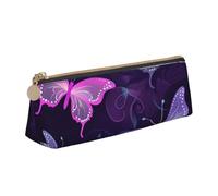 FHEBNDS Trousse de maquillage en cuir avec motif papillon mignon pour homme et femme, grande trousse à crayons, pochette à monnaie, trousse de maquillage en cuir avec fermeture éclair, organiseur de