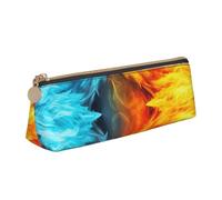 FHEBNDS Trousse de maquillage Fire vs Ice Art pour femmes et hommes - Grande trousse à crayons esthétique, pochette à crayons, porte-monnaie, trousse de maquillage en cuir avec fermeture éclair