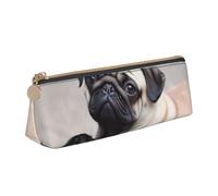 FHEBNDS Trousse de maquillage mignonne en cuir avec fermeture éclair pour homme et femme - Grande trousse à crayons - Trousse de maquillage en cuir avec fermeture éclair - Organiseur de bureau