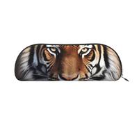 FHEBNDS Trousse de maquillage tigre pour homme et femme - Grande trousse à crayons esthétique, pochette à monnaie, trousse de maquillage en cuir avec fermeture éclair - Organiseur de bureau essentiel