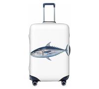 FHEBNDS Tuna Thunnus Housse de bagage lavable approuvée par la TSA en élasthanne élastique anti-rayures pour bagages de voyage de 45,7 à 81,3 cm, Noir , XL