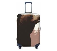 FHEBNDS Wild Bear Housse de bagage lavable approuvée par la TSA en élasthanne élastique anti-rayures pour bagages de voyage de 45,7 à 81,3 cm, Noir , S