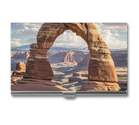 FHECVBN Porte-cartes de visite Arches National Park - Étui fin en métal pour cartes de visite - Fermeture à boucle - Pour homme et femme, Arches National Park, 3.7 x 2.2 x 0.3 Inches, Décontracté