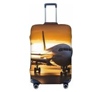 FHEDVBN Airplane in The Evening Light Housse de bagage lavable extensible anti-rayures Housse de bagage de voyage élastique pour 45,7 à 81,3 cm, noir, S, Noir , S