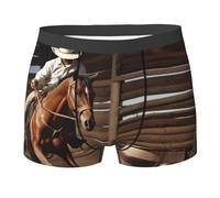 FHEDVBN American West Rodeo Boxer pour homme avec braguette évacuant l'humidité Confortable et respirant, noir, Medium