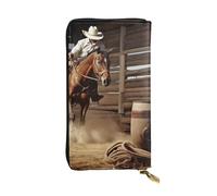 FHEDVBN American West Rodeo Portefeuille long en cuir pour homme et femme Grand sac à main d'affaires, porte-téléphone, porte-cartes de crédit, porte-monnaie avec fermeture éclair