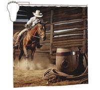 FHEDVBN American West Rodeo Rideaux de douche pour accessoires de décoration de salle de bain, rideau de bain imperméable et épais avec 12 crochets, lavable en machine, 182,9 x 182,9 cm