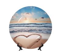 FHEDVBN Assiette décorative en forme de cœur romantique en porcelaine anglaise de 15,2 cm avec support, ornements muraux, artisanat d'art élégant pour femmes et hommes
