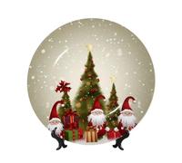 FHEDVBN Assiette décorative pour présentation, assiette décorative en porcelaine anglaise de 17,8 cm, assiette en céramique avec support, ornements muraux, artisanat d'art élégant pour femmes et