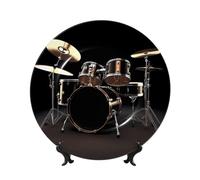 FHEDVBN Assiette décorative pour présentation, ensemble de batterie cool en porcelaine anglaise de 17,8 cm, assiette à dîner en céramique avec support, ornements muraux, artisanat d'art élégant pour