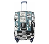 FHEDVBN Barber Shop Housse de bagage lavable et extensible anti-rayures pour valise de voyage de 45,7 à 81,3 cm, noir, L, Noir , L