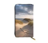 FHEDVBN Beach dunes Portefeuille long en cuir pour homme et femme - Grand sac à main d'affaires - Porte-téléphone - Porte-cartes de crédit - Porte-monnaie - Avec fermeture éclair - Cadeau