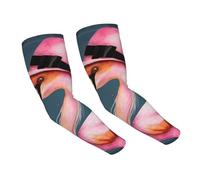 FHEDVBN Chapeau de sorcière flamant rose d'Halloween - Manchons de compression pour homme et femme - Manches de soleil rafraîchissantes pour le sport