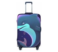 FHEDVBN Dauphin Housse de bagage élastique lavable et anti-rayures pour valise de 45,7 à 81,3 cm, Noir , XL