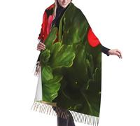 FHEDVBN Écharpe géraniums rouges pour femme automne hiver cachemire écharpe à franges long châles et écharpes cadeaux pour femme