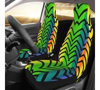 FHEDVBN Gay Pride Lot de 2 housses de siège avant de voiture à motif arc-en-ciel - Protection de siège automobile de luxe - Imperméable et antidérapante - Universelle
