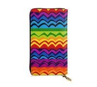 FHEDVBN Gay Pride Portefeuille à motif arc-en-ciel pour homme et femme - Long sac à main en cuir - Grand sac à main d'affaires - Porte-téléphone - Porte-cartes de crédit - Porte-monnaie - Avec