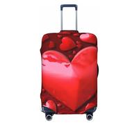 FHEDVBN Hearts Love Housse de bagage lavable et extensible anti-rayures pour bagages de voyage Housse élastique pour bagages de 45,7 à 81,3 cm, noir, M, Noir , M